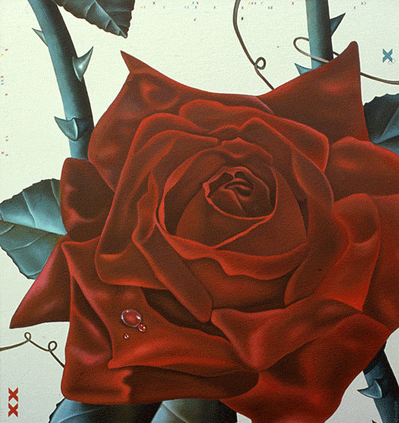 Red Rose (oil on canvas)