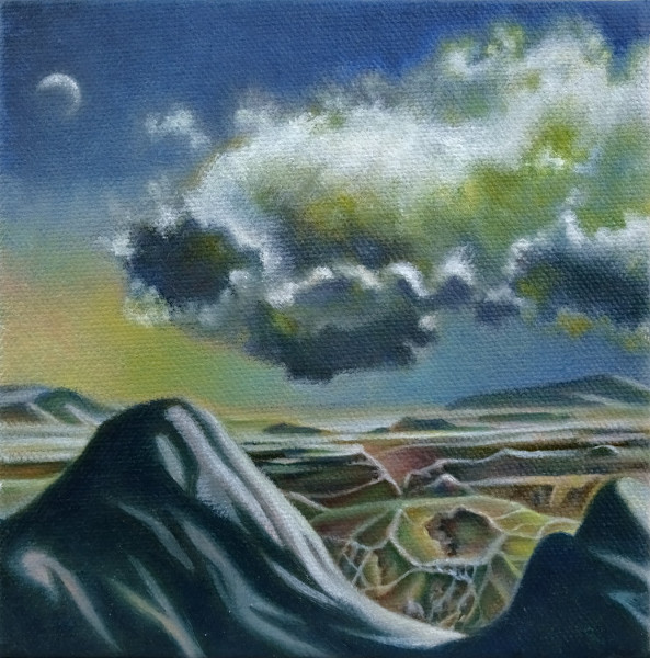 Dormant Landscape (6" x 6" oil on canvas)