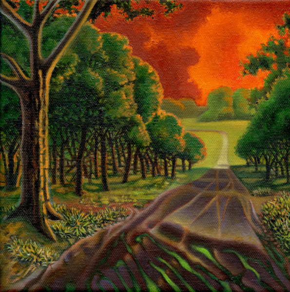 Forest of Sorrows (8" x 8" oil on canvas) <strong><em>sold</em></strong>