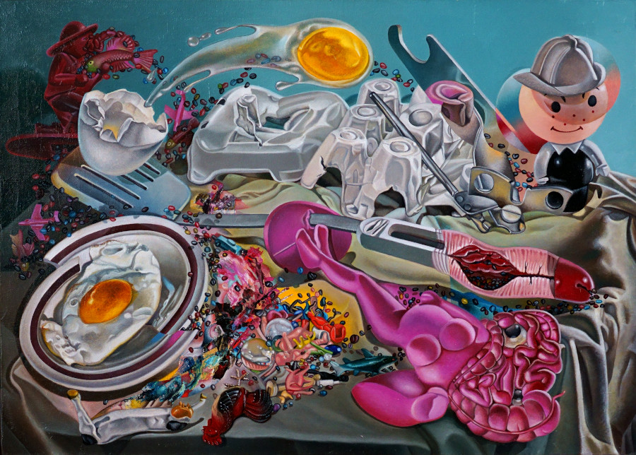 Table of Peridoic Objects (oil on canvas) <strong><em>sold</em></strong>