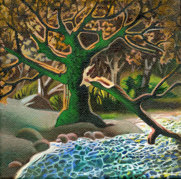 Tidal Forest (6" x 6" oil on canvas)