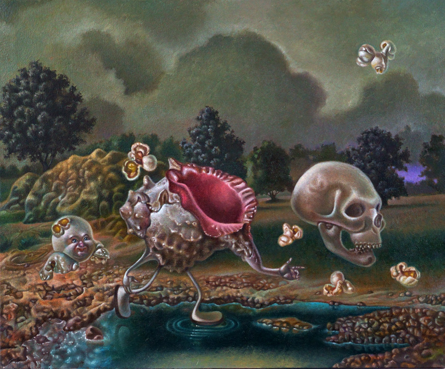 Nymphs of The Elbow (oil on canvas)